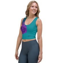 Load image into Gallery viewer, Purple Flower Crop Top