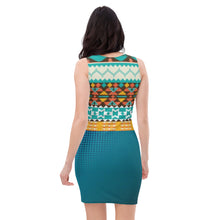 تحميل الصورة في عارض المعرض ، FDa - Blue Navajo Fitted Dress