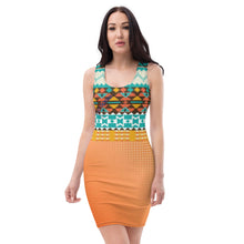 تحميل الصورة في عارض المعرض ، FDa - Orange Navajo Fitted Dress