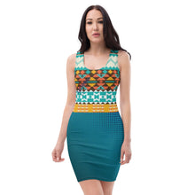 تحميل الصورة في عارض المعرض ، FDa - Blue Navajo Fitted Dress