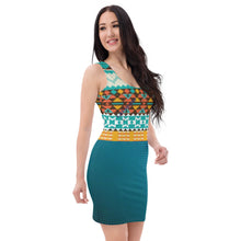 تحميل الصورة في عارض المعرض ، FDa - Blue Navajo Fitted Dress