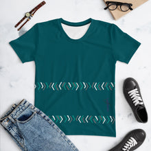 Cargar imagen en el visor de la galería, Women's T-shirt Green Stripe
