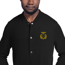 Load image into Gallery viewer, Gold Embroidered Champion Bomber Jacket