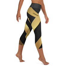 Load image into Gallery viewer, Gold Lining Yoga Capri Leggings
